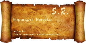 Soponyai Renáta névjegykártya